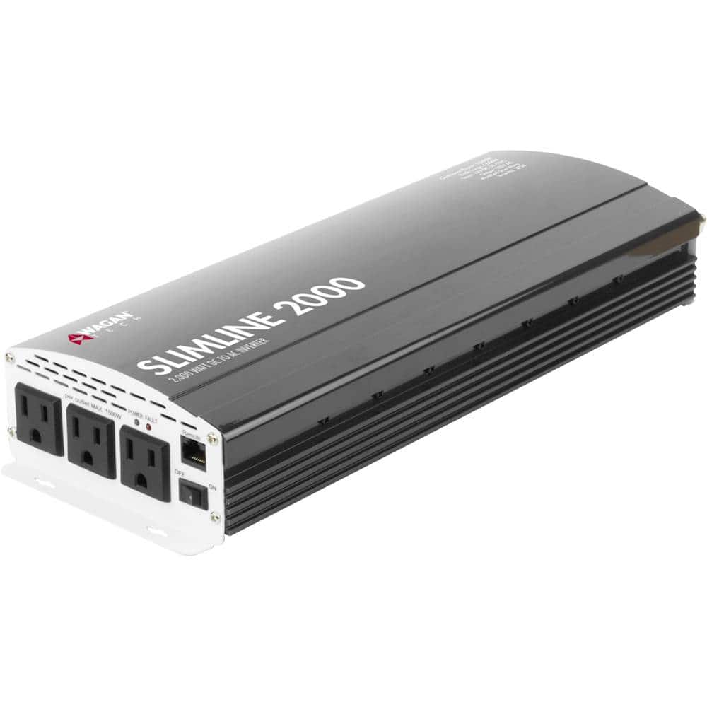 Wagan Tech - SlimLine 2000W Power Inverter - Black - Front_Zoom
