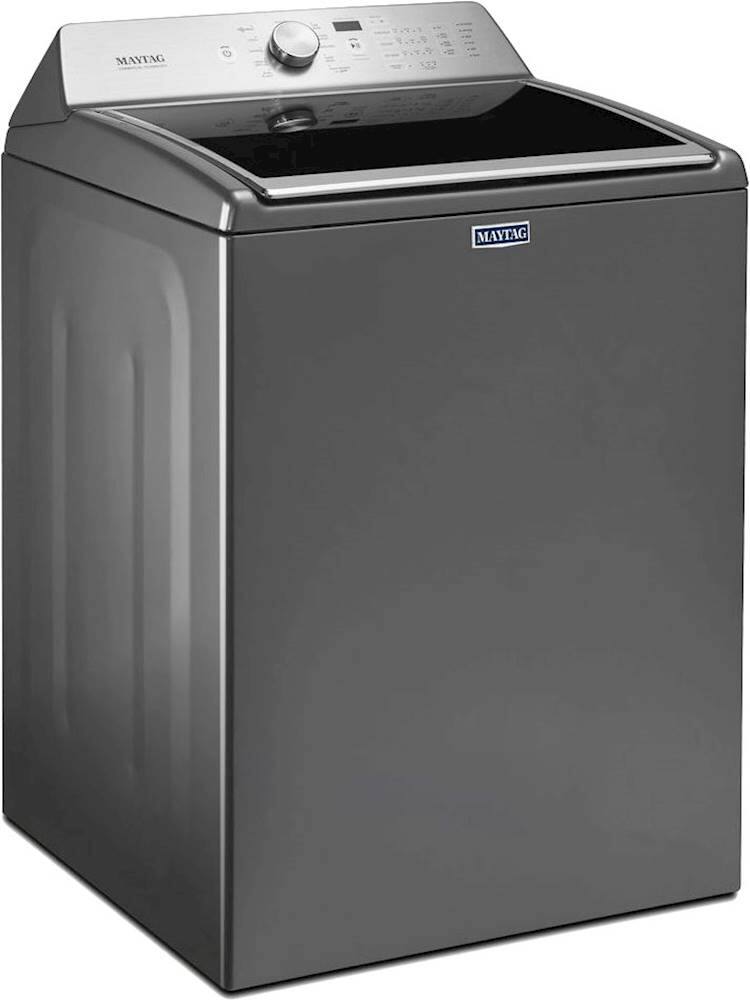Angle. Maytag - 4.7 Cu. Ft. 11-Cycle High-Efficiency Top-Loading Washer - Metallic Slate.
