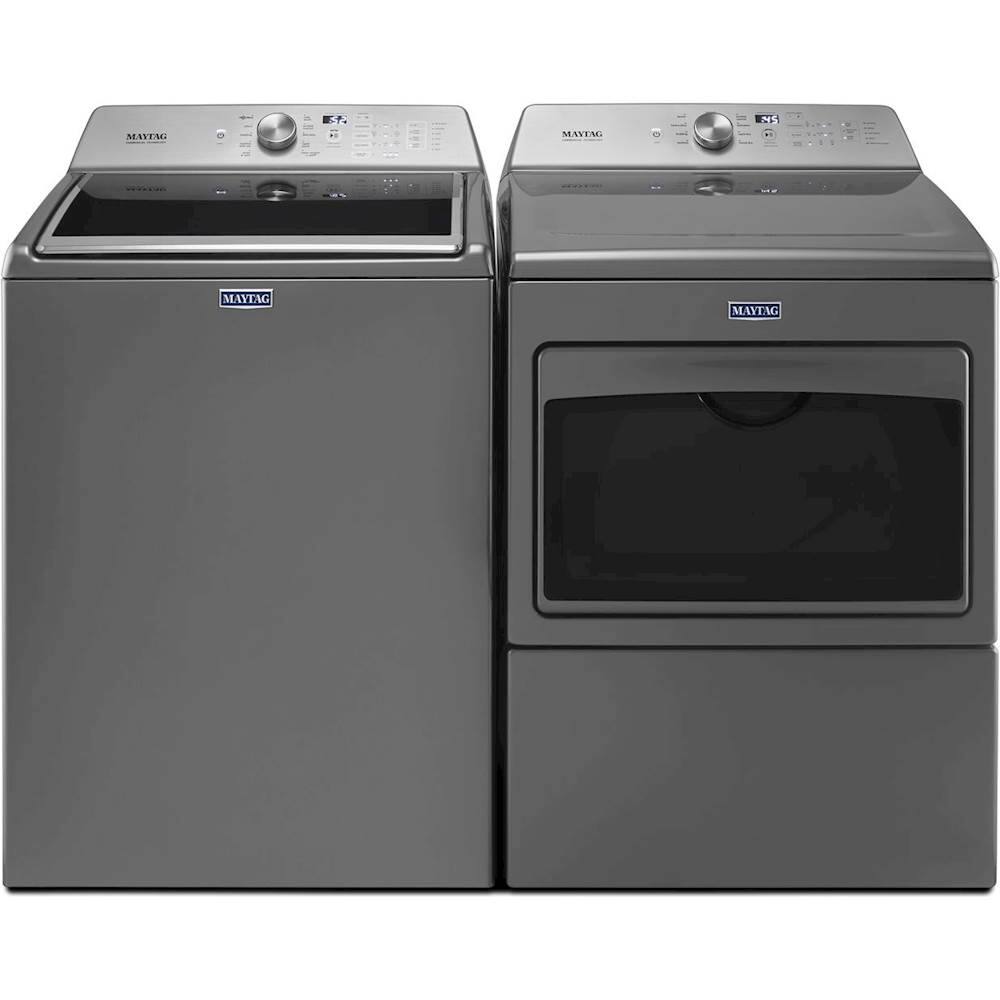 Alt View 11. Maytag - 4.7 Cu. Ft. 11-Cycle High-Efficiency Top-Loading Washer - Metallic Slate.