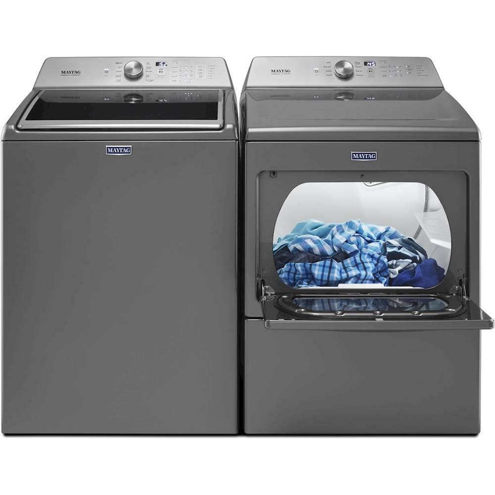 Alt View 12. Maytag - 4.7 Cu. Ft. 11-Cycle High-Efficiency Top-Loading Washer - Metallic Slate.