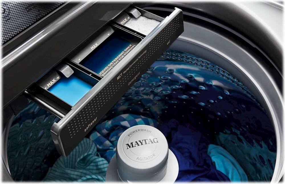 Alt View 14. Maytag - 4.7 Cu. Ft. 11-Cycle High-Efficiency Top-Loading Washer - Metallic Slate.