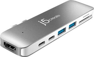 j5create - Ultra Drive Dock for Select Apple MacBook Laptops - silver - Front_Standard