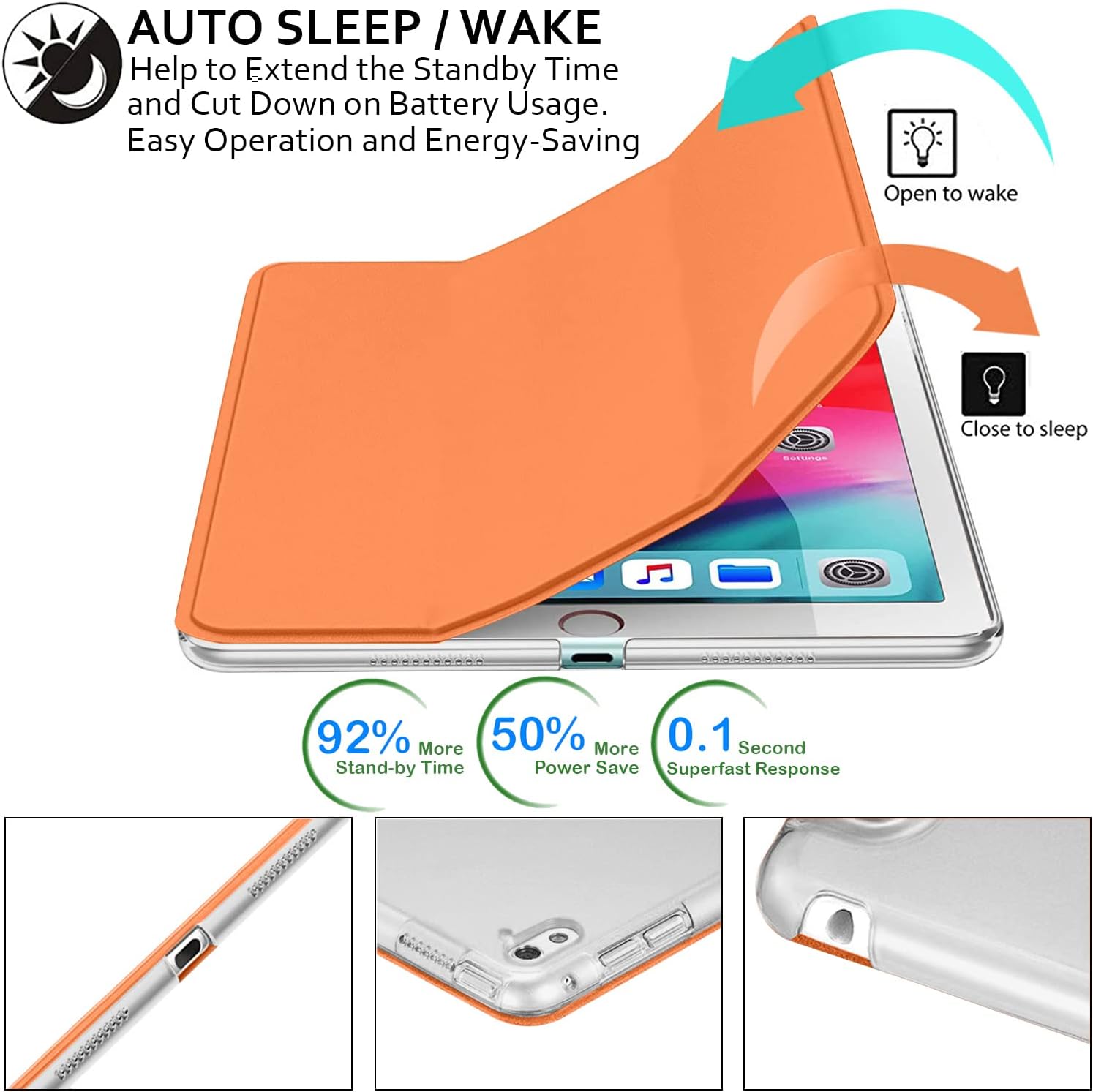 DuraSafe Cases iPad Pro 9.7 inch 2016 Trifold PC Smart Case A1673 A1674 ...