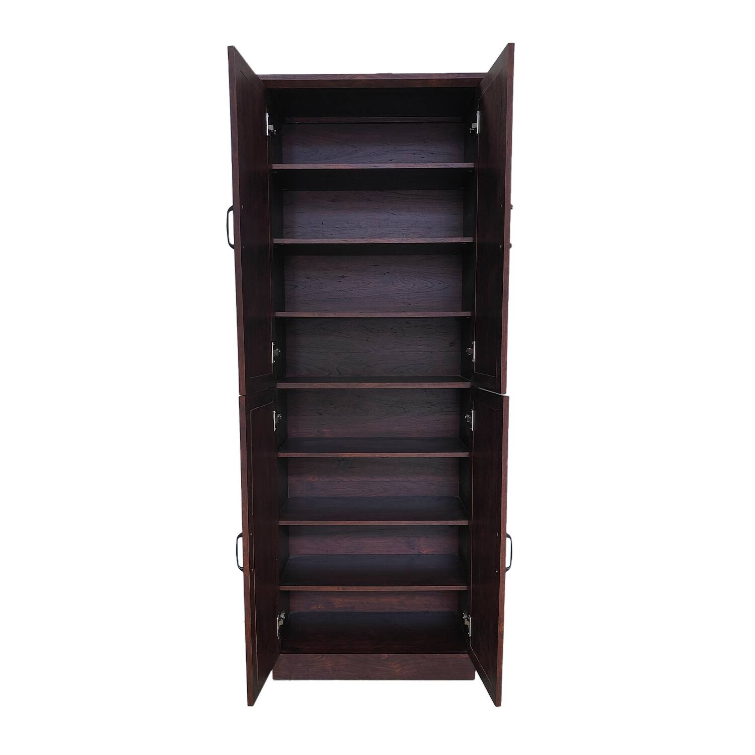 Left. TinyHomie - 68-Inch Tall Shoe Cabinet with Doors 8-Tier Shoe Storage Cabinet with Adjustable Shelves Modern Shoe Organizer - Walnut Brown.