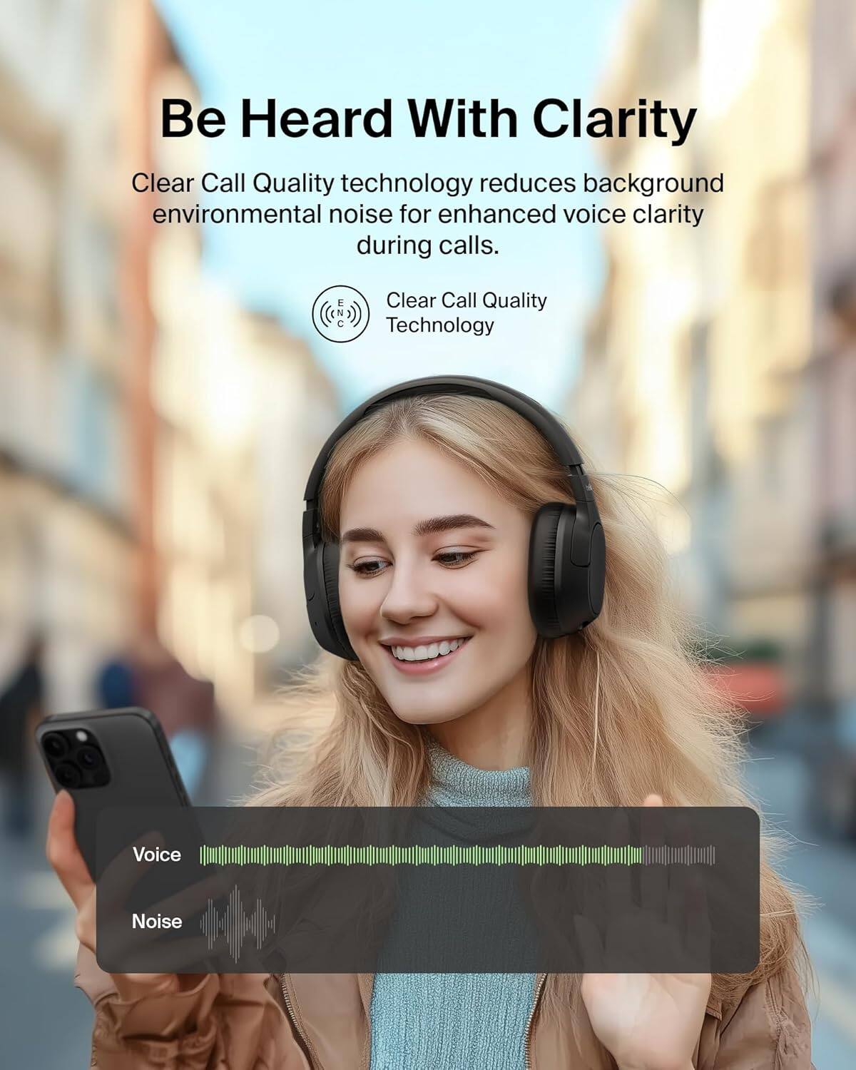 Be Heard With Clarity

Clear Call Quality technology reduces background environmental noise for enhanced voice clarity during calls.

Clear Call Quality Technology

Voice
Noise