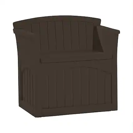 Front. Suncast - Suncast 31 Gallon Patio Seat Outdoor Storage and Bench Chair, Java | PB2600J - Java.