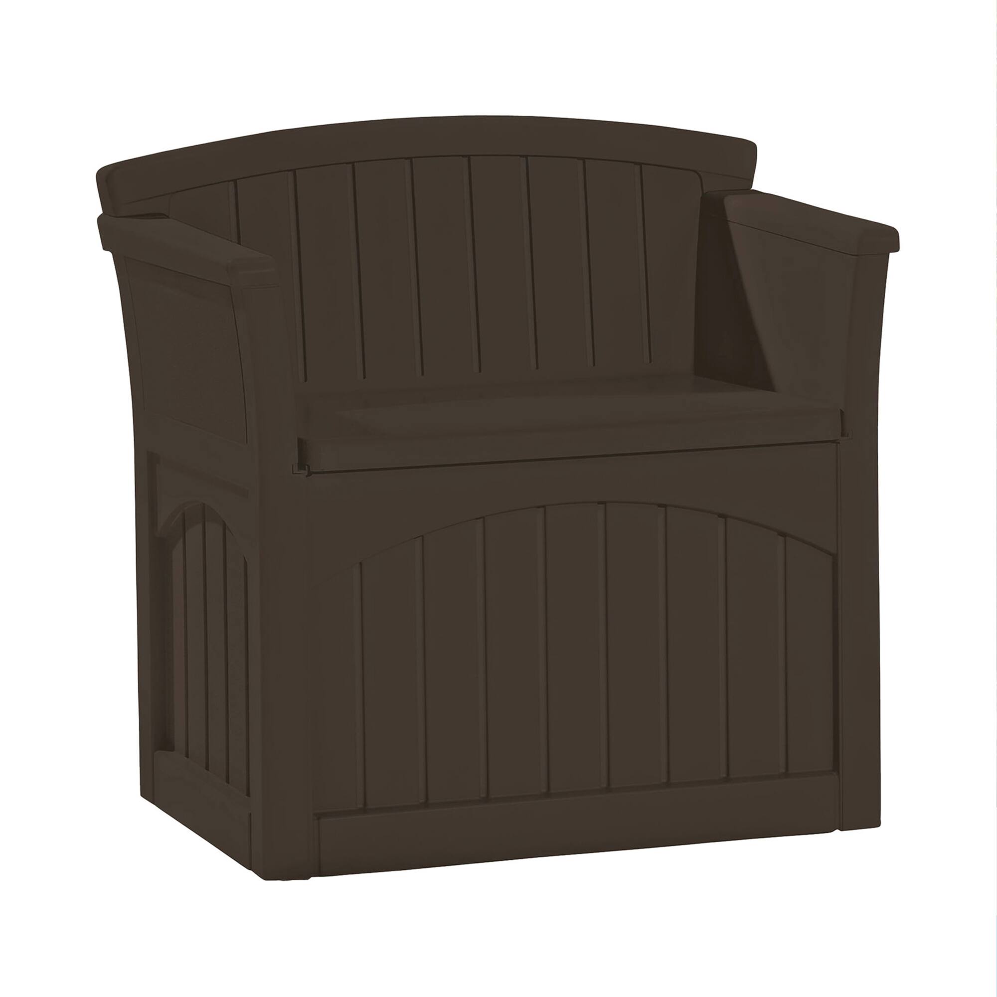 Front. Suncast - Suncast 31 Gallon Patio Seat Outdoor Storage and Bench Chair, Java | PB2600J - Java.