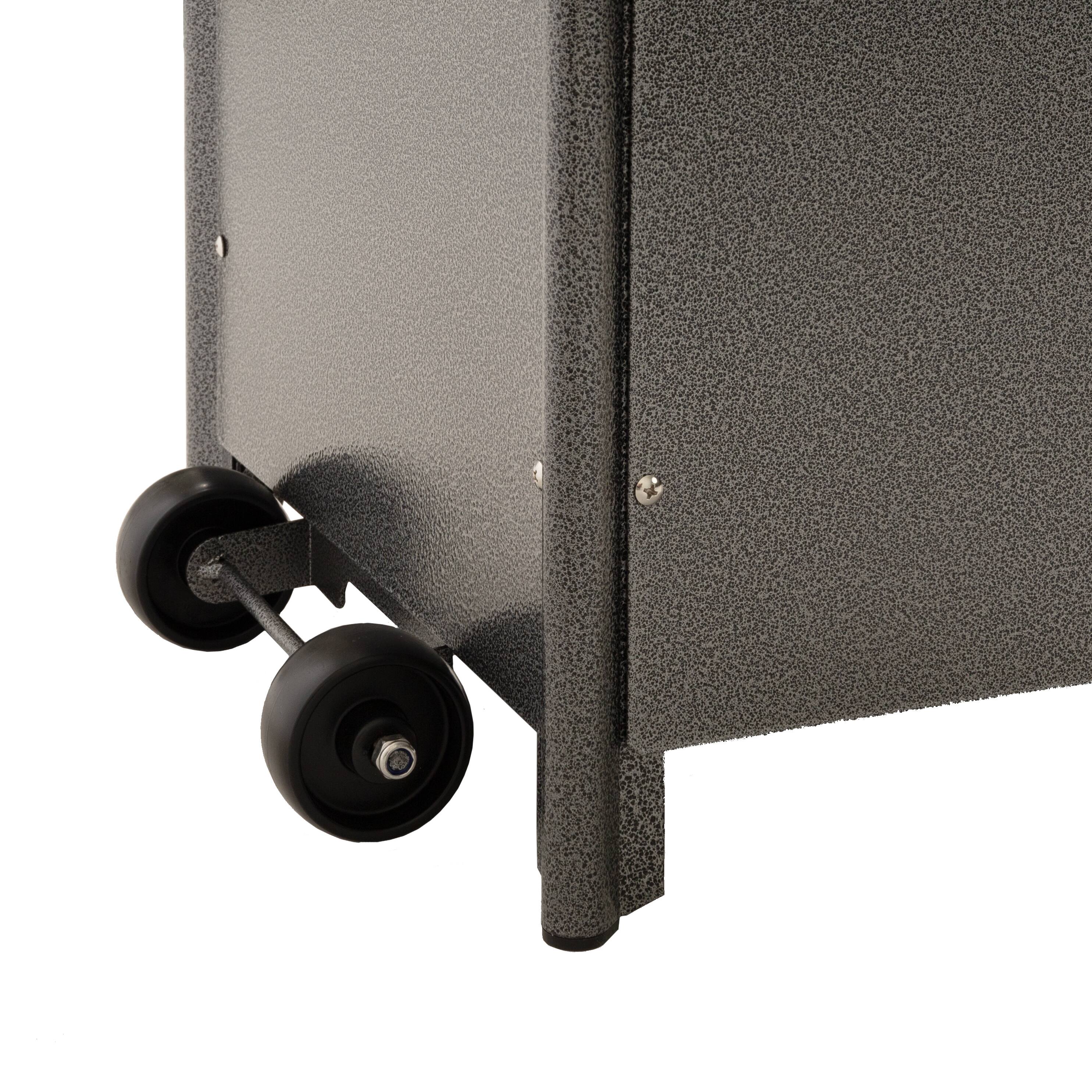 Left. Fire Sense - Hammered Square Pyramid Flame Patio Heater - Platinum.