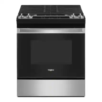 Front. Whirlpool - 5.0 Cu. Ft. Whirlpool Gas Range with Frozen Bake Technology - Stainless Steel - Stainless Steel.