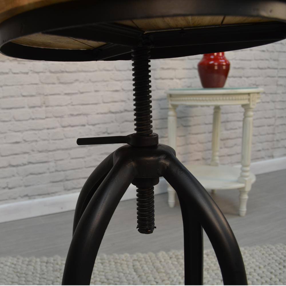 Back. Carolina Chair & Table - Ryder Adjustable Barstool - Chestnut Seat - Black Base - Chestnut, Black.