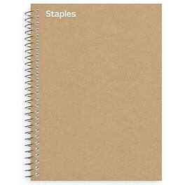Staples - Premium 1-Subject Notebook, 5.875" x 9", College Ruled, 100 Sheets - Brown