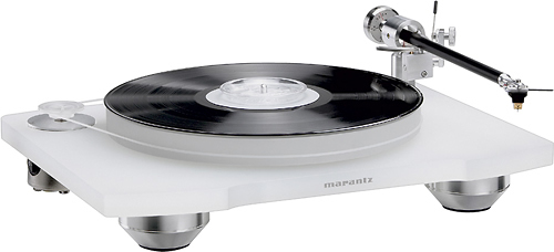 Marantz - TT-15S1 Manual Belt-Drive Turntable for Vinyl Records, Floating Motor for Low-Vibration, Cartridge Included - Transparent White