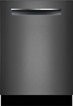 Bosch - 800 Series 24" Built-In Dishwasher with Stainless Steel Tub - Black stainless steel - Front_Standard