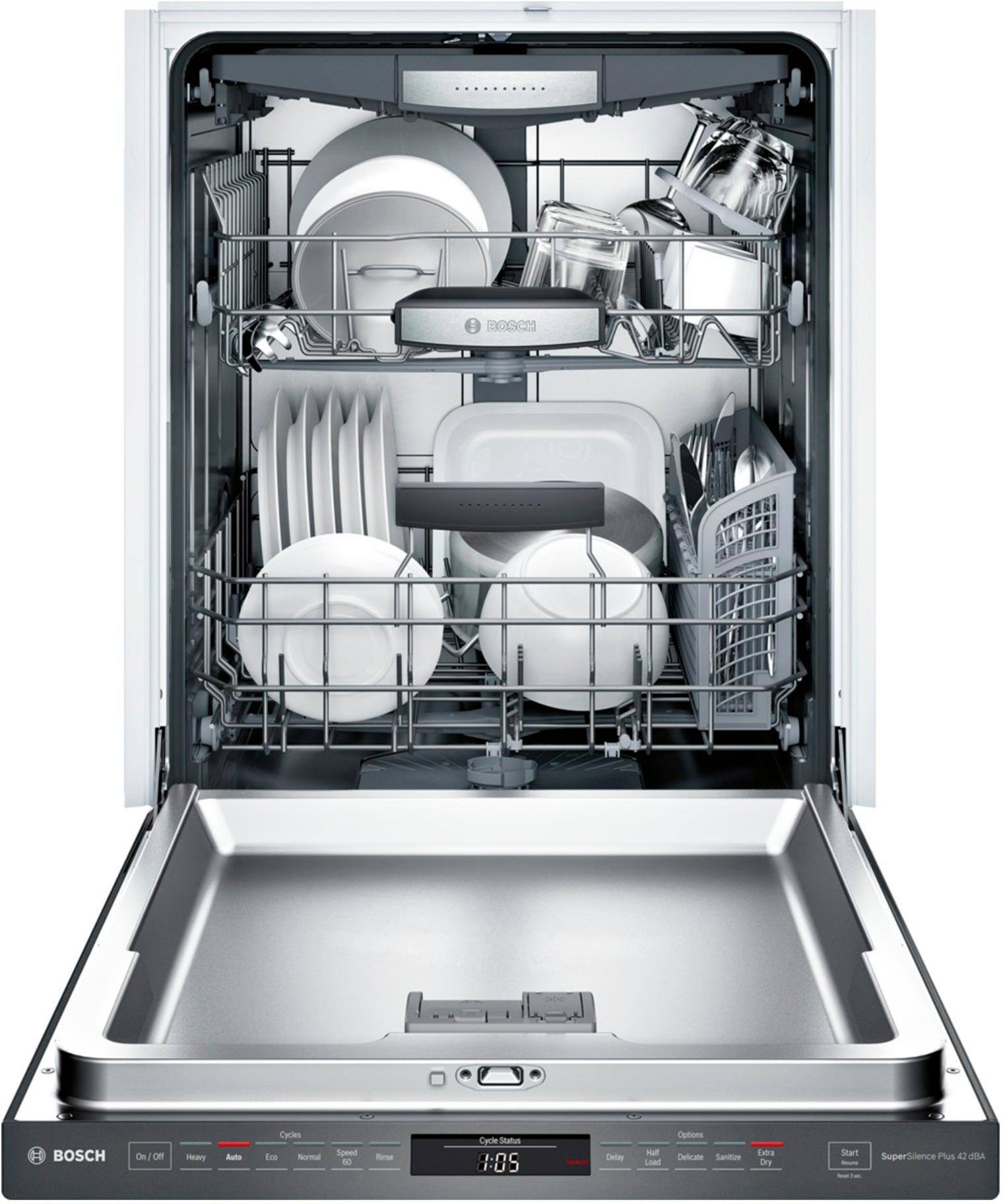 Alt View 11. Bosch - 800 Series 24" Built-In Dishwasher with Stainless Steel Tub.