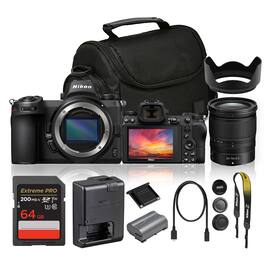 Nikon - Z7 Mirrorless Camera With NIKKOR Z 24-70mm f/4 S Lens + 64GB Memory Card+ Camera Bag - Black