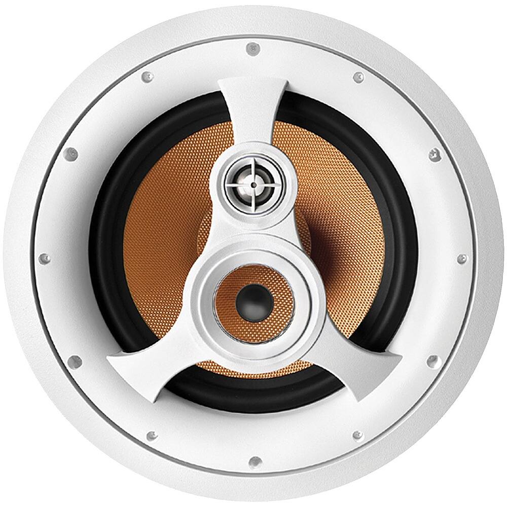 Alt View 11. BIC America - 250-Watt 3-Way 10" In-Ceiling Speaker with Pivoting Tweeter & Midrange Plus Metal & Cloth Grilles - White.