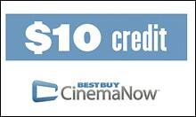 Front Large. CinemaNow - $10 Gift Credit (Immediate Delivery).