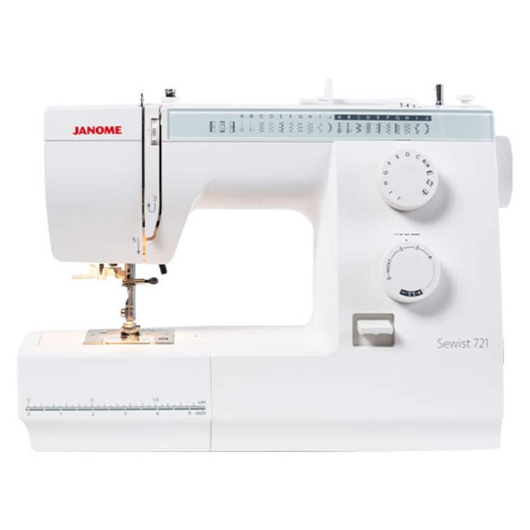 Janome - Sewist 721 Lightweight Sewing Machine with 19 Built In Stitches - White