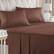 Front. CGK Linens - Luxury Soft 4 Piece Solid Bed Sheet Set - Deep Pocket Fits 8"-16" Mattresses - Queen - Brown.