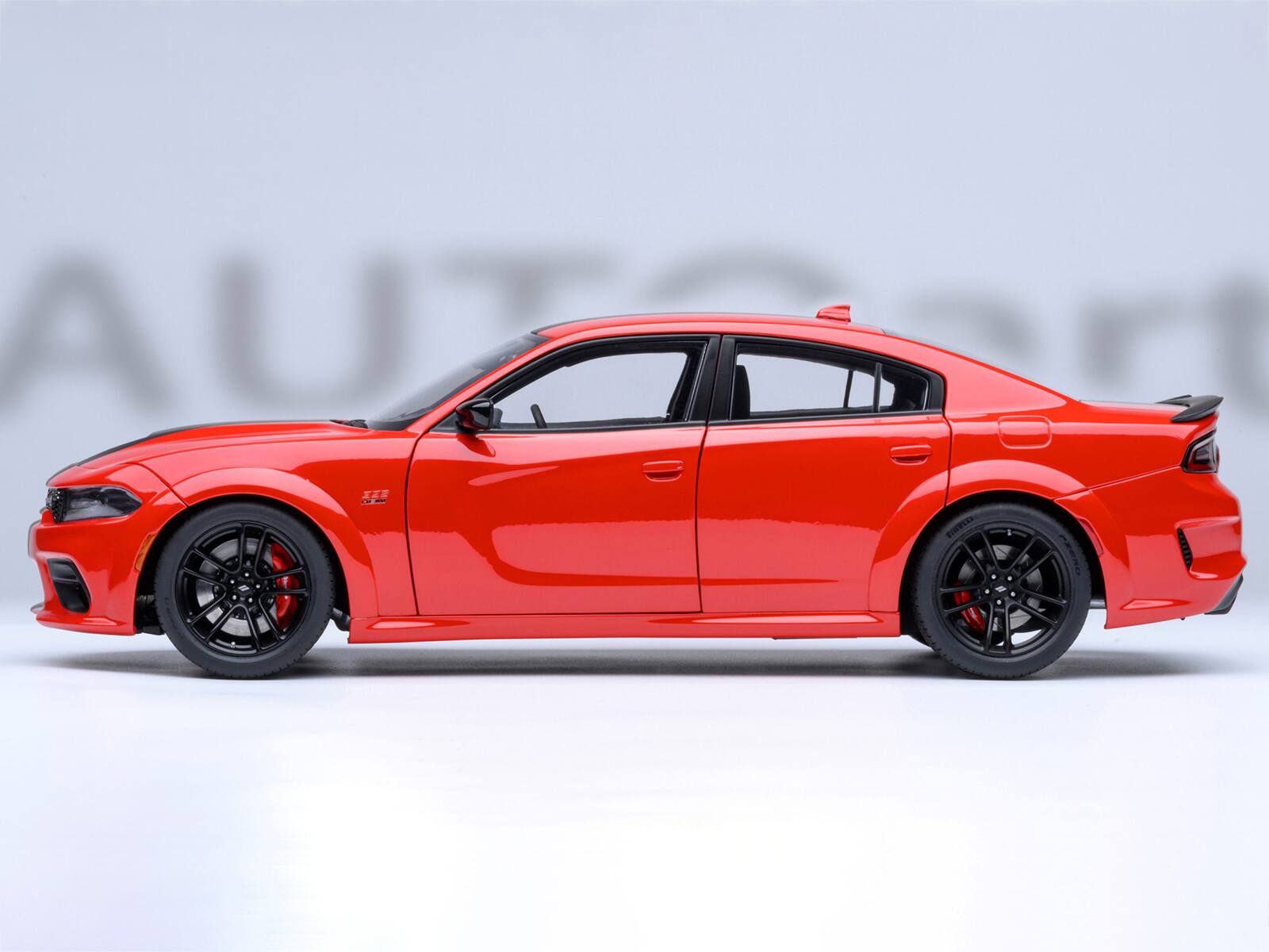 Alt View 7. Autoart - Dodge Charger Scat Pack Widebody Torred with Carbon Stripes 1/18 Car Model by Autoart.