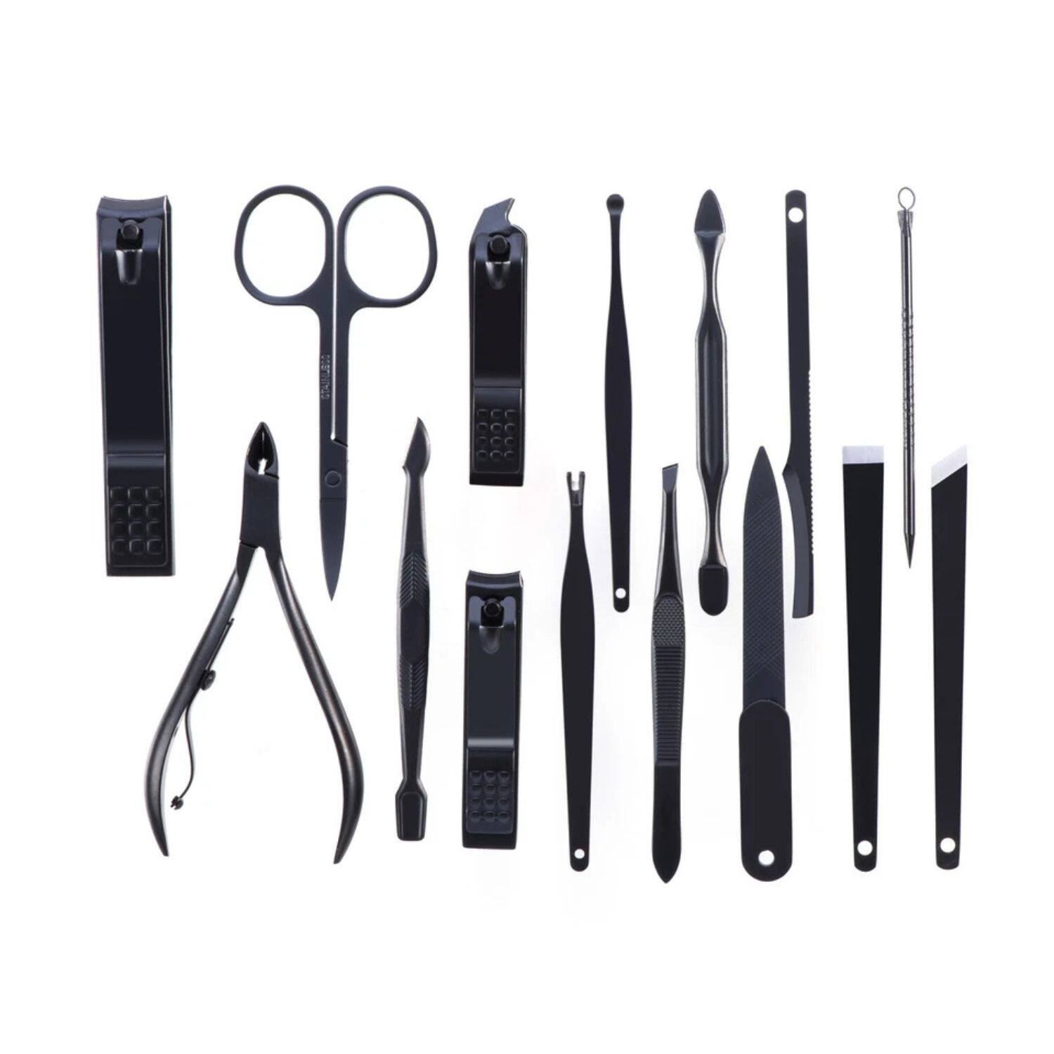 Left. Home Collection - 15pcs Manicure Pedicure Set Nail Clippers & Callus Remover Kit for Hand & Foot Care.