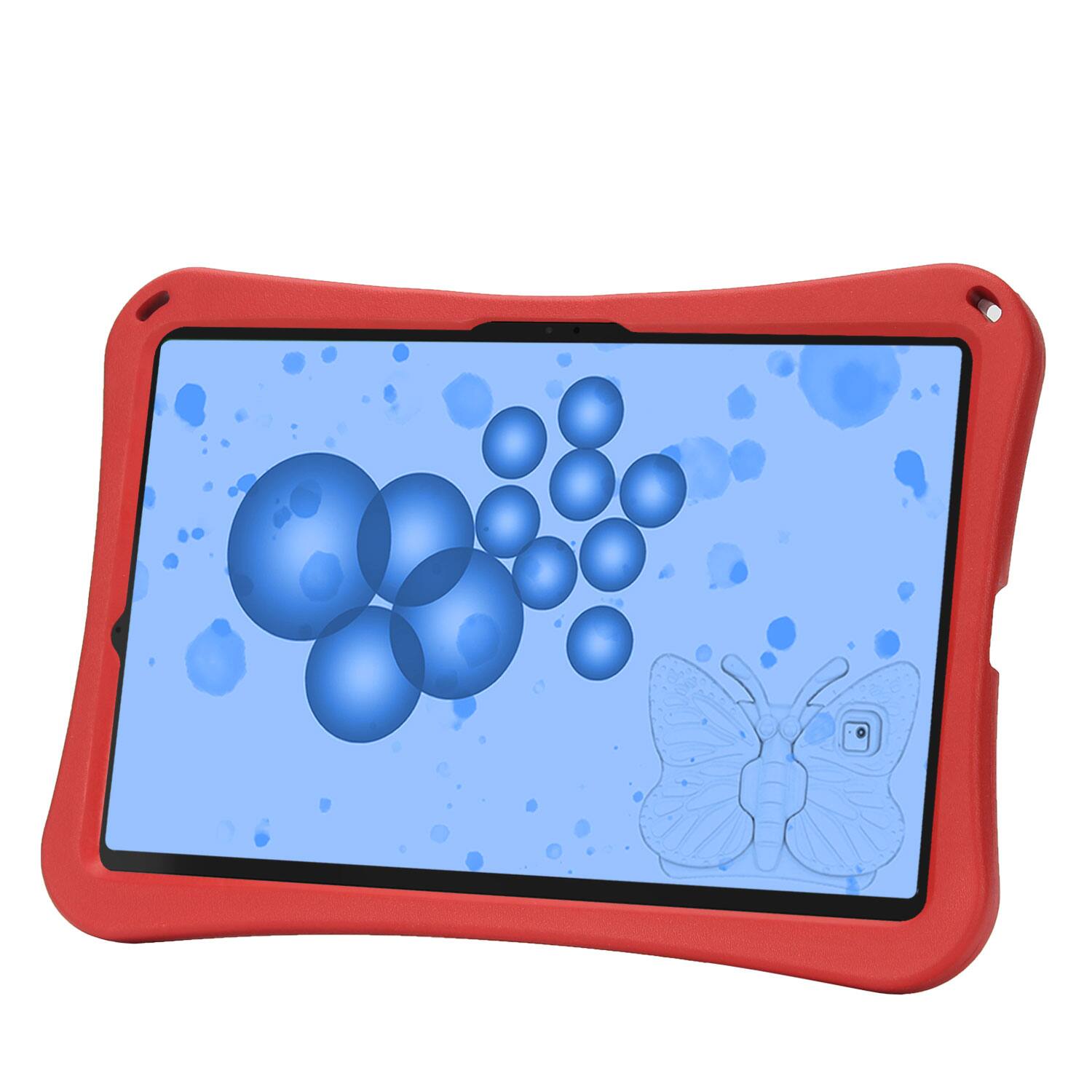 Alt View 1. Dteck - Kids Butterfly Case for Samsung Galaxy Tab S9 FE+ 2023 & Tab S9+ & Tab S8+ & S7 FE,3D Cartoon EVA Shockproof Stand Cover - Red.