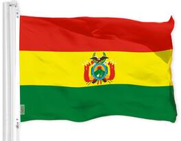 G128 - Bolivia Flag, 3 x 5 ft Printed Polyester with Brass Grommets - Assorted Colors