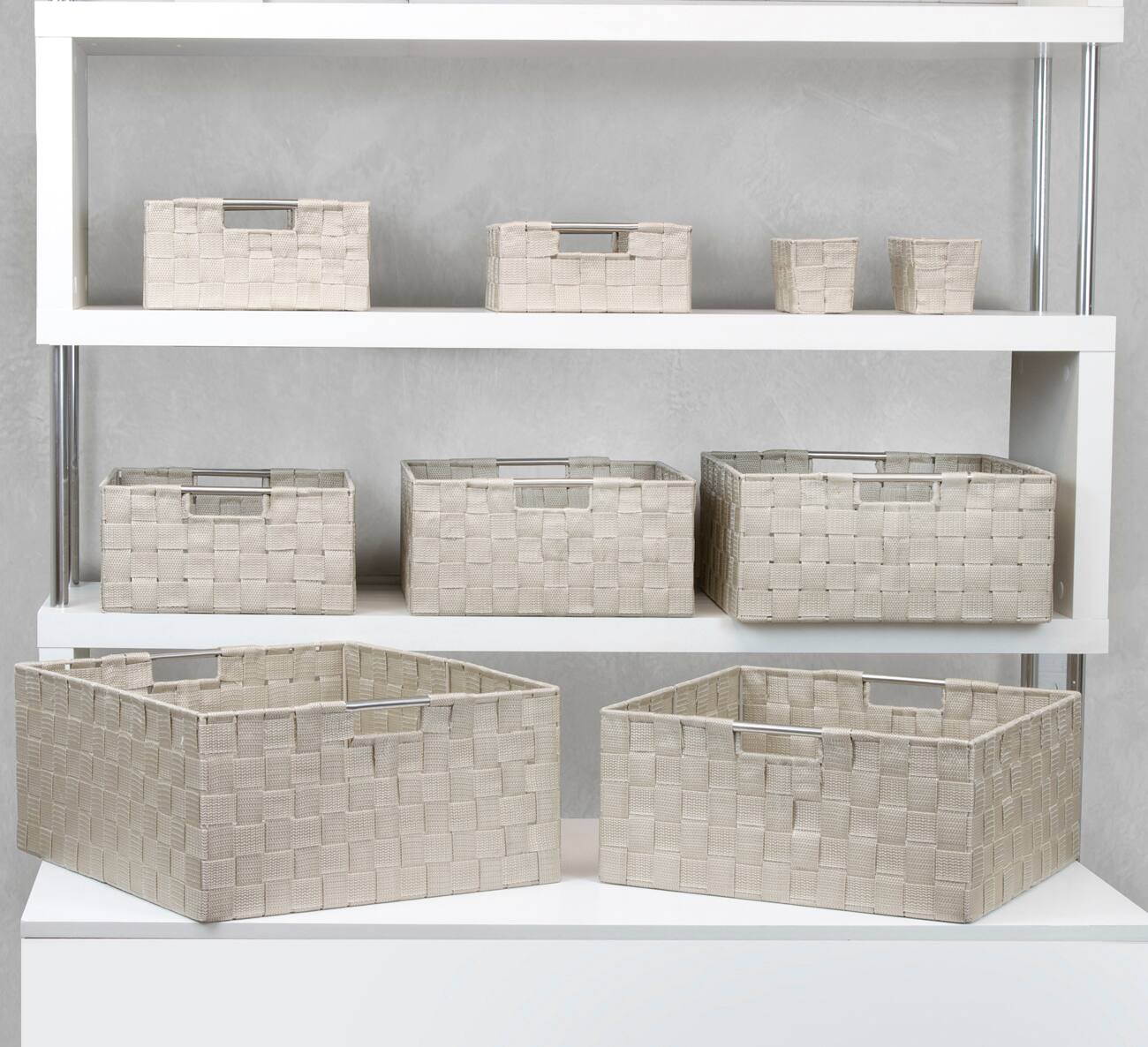 Alt View 2. Sorbus - Weave Basket Bin Set Double Woven (9 Pack) - Beige.