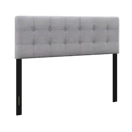 SlickBlue - Soft Linen Headboard with Durable Rubber Wood Frame - Gray