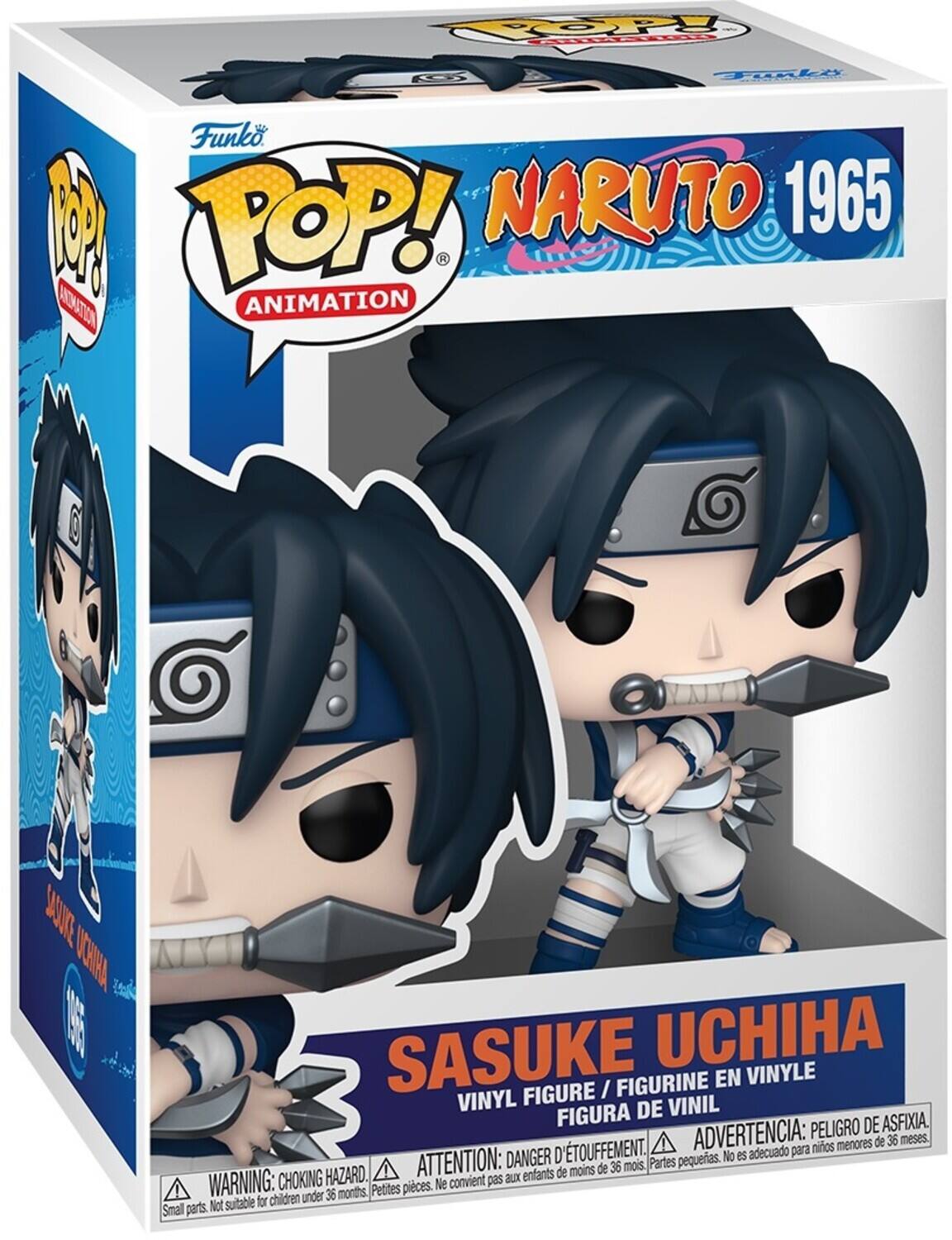 POP! NARUTO 1965 ANIMATION SASUKE UCHIHA FIGURINE EN VINYLE FIGURE / VINYL DE VINIL FIGURA DE ASFIXIA ADVERTENCIA: PELIGRO DE ASFIXIA. ATTENTION: DANGER D'ÉTOUFFEMENT. WARNING: CHOKING HAZARD. Partes pequeñas. No es adecuado para niños menores de 36 meses. Petites pièces. Ne convient pas aux enfants de moins de 36 mois.