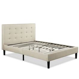 Hivvago - King size Upholstered Platform Bed Frame with Headboard - Taupe Beige
