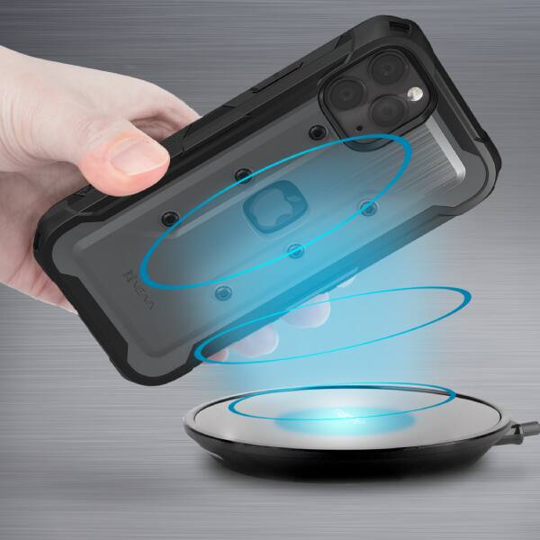 Angle. Vena - vArmor PRO Full Body iPhone 11 Pro Case with Built-in Screen Protector, Military Grade Impact Resistant Rugged, Black - Multicolored.