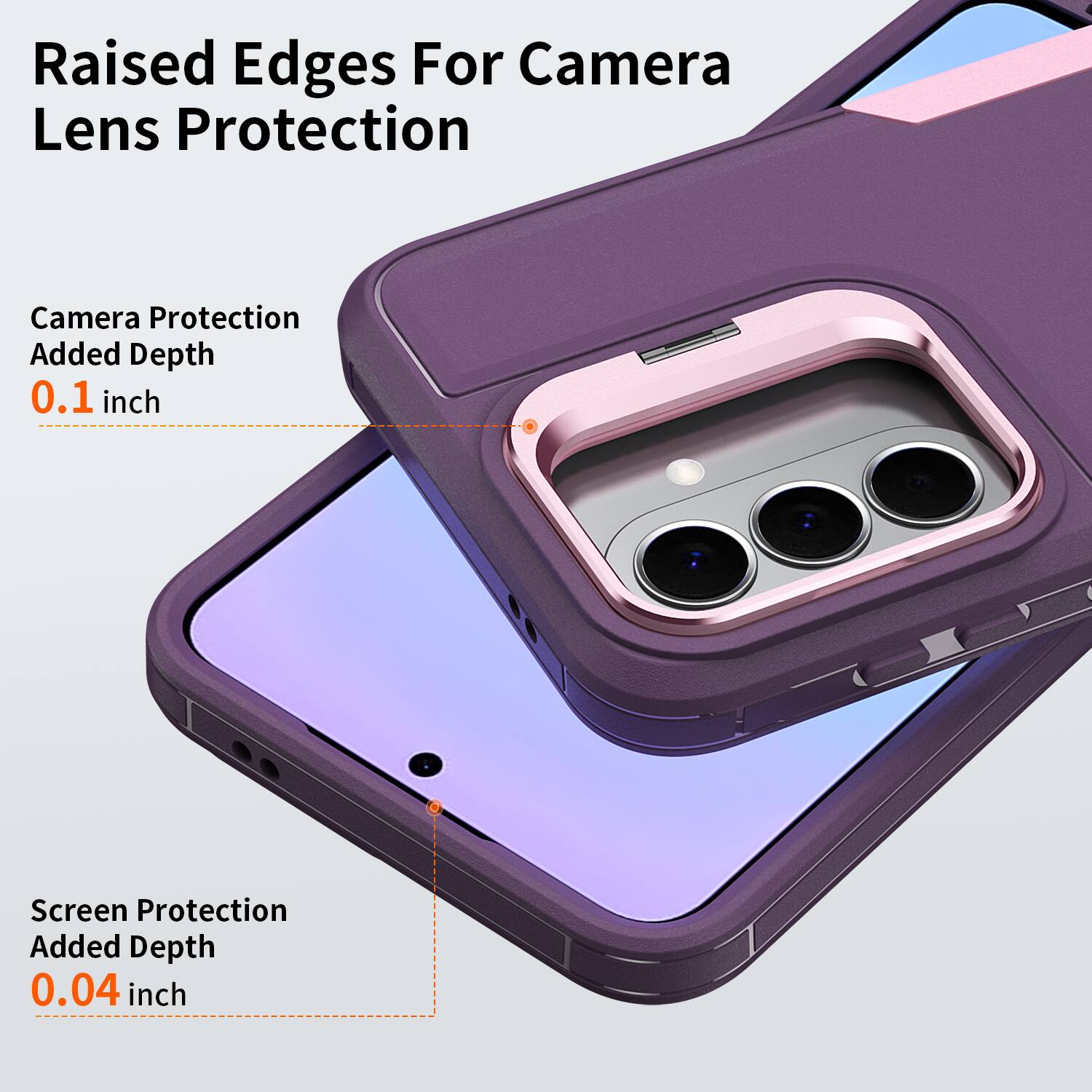 Raised Edges For Camera Lens Protection  
Camera Protection Added Depth 0.1 inch  
Screen Protection Added Depth 0.04 inch