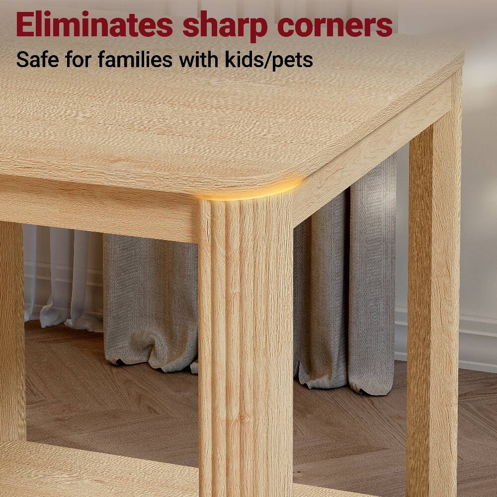 Eliminates sharp corners  
Safe for families with kids/pets