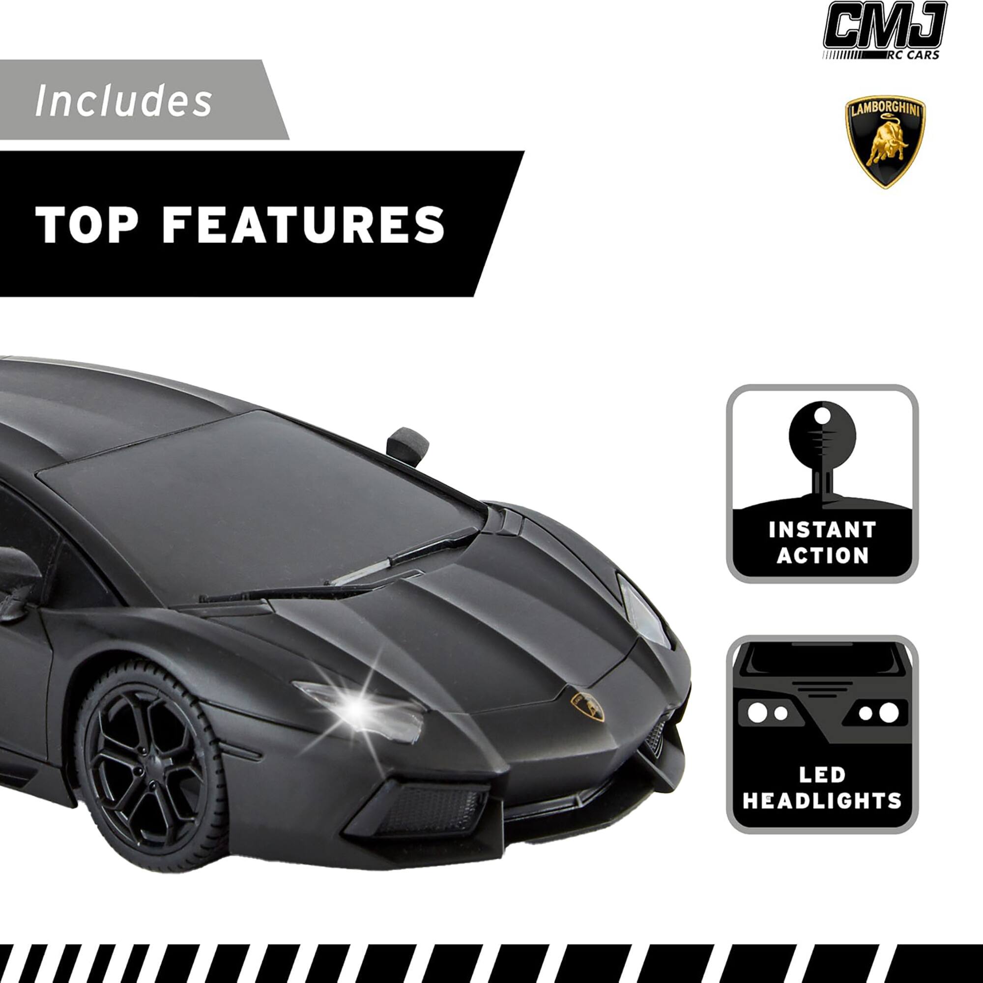 Includes CJ RC CARS LAMBORGHINI TOP FEATURES INSTANT ACTION LED HEADLIGHTS