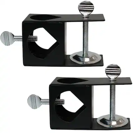 Front. Sunnydaze - Outdoor Torch Deck Clamp Holder - Set of 2 - Black.