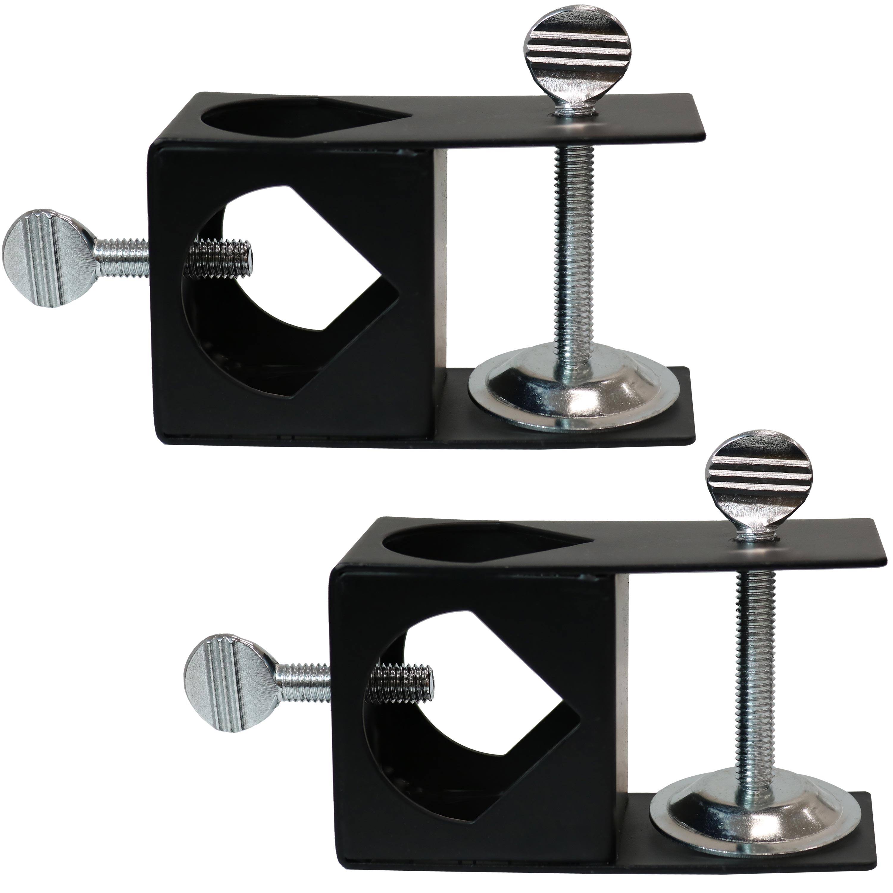 Front. Sunnydaze - Outdoor Torch Deck Clamp Holder - Set of 2 - Black.