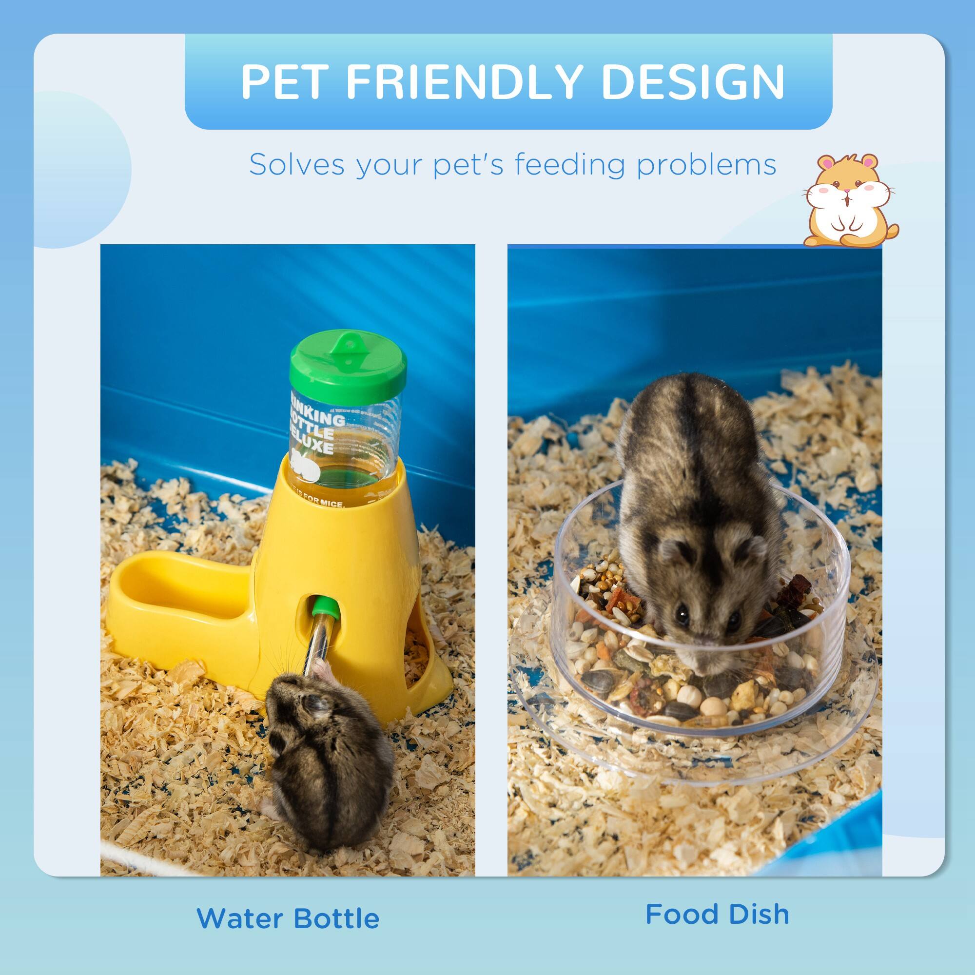 PET FRIENDLY DESIGN  
Solves your pet's feeding problems  

Water Bottle  
Food Dish