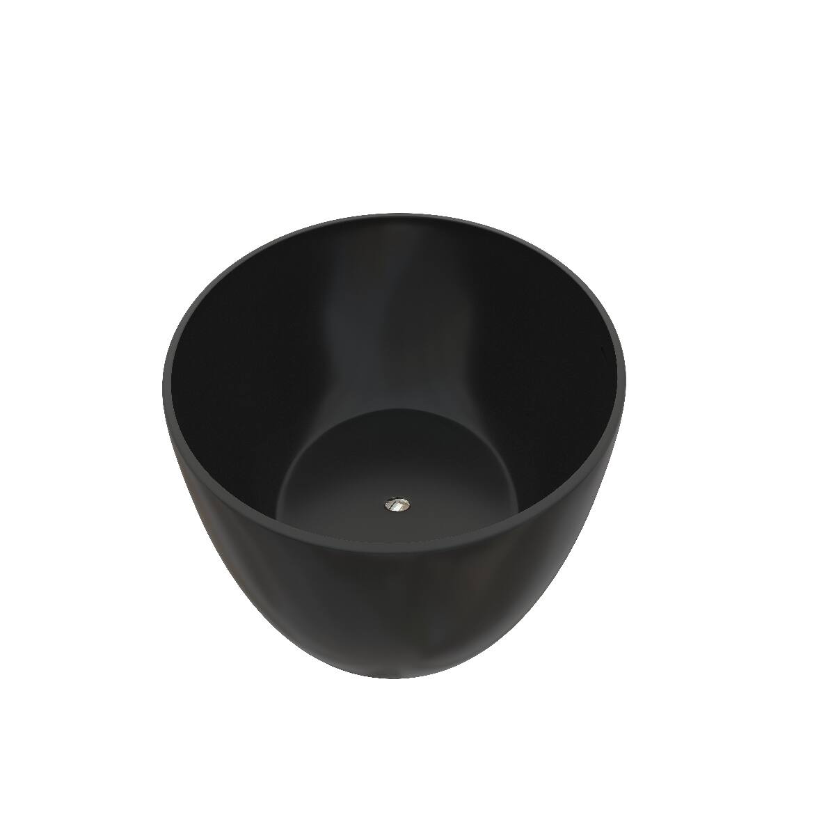 Back. Loheer - Loheer 67 in Matte Black Solid Surface Freestanding Soaking Bathtub with Acrylic Shelf - Matte Black.