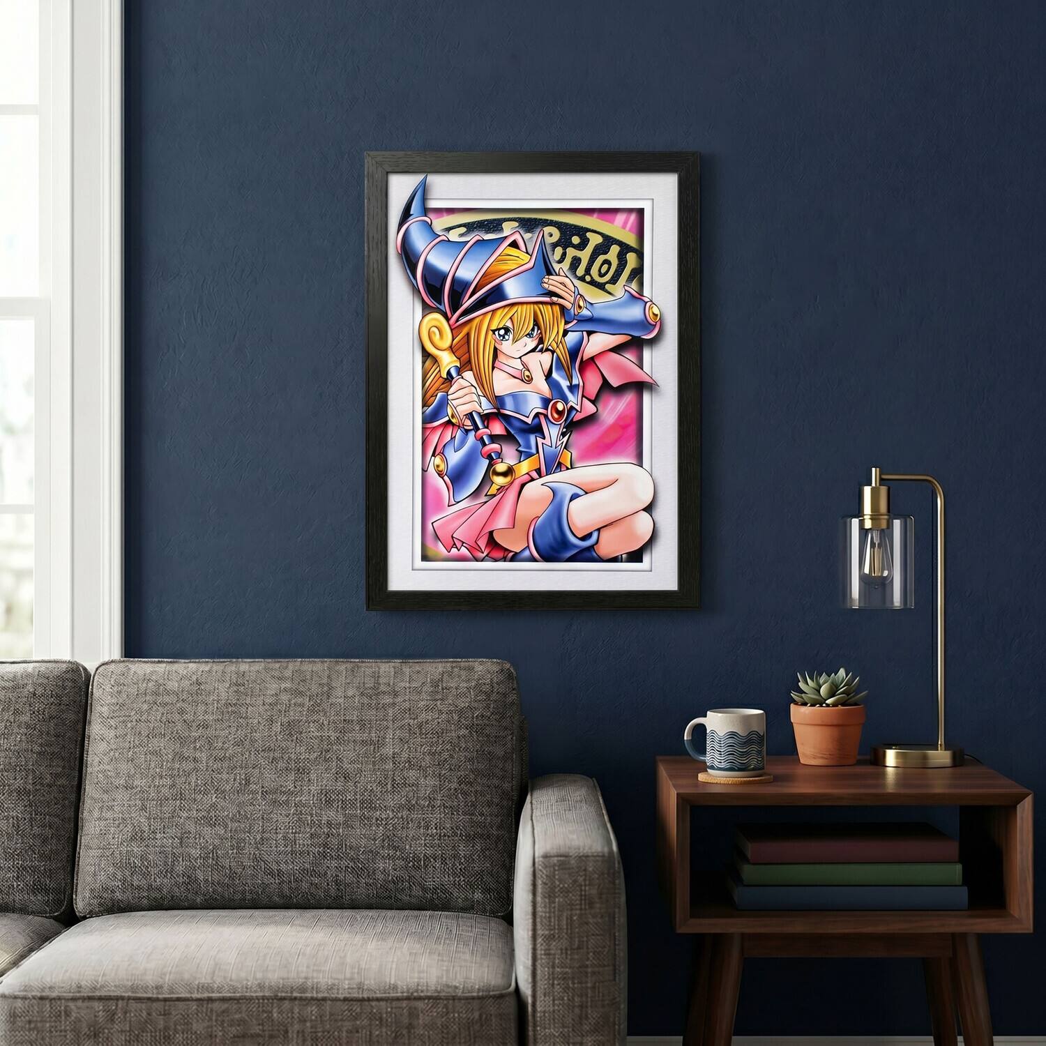 Alt View 2. PopMarket - Yu-Gi-Oh! - Dark Magician Girl 11x17 Framed Faux Matted - Multicolor.