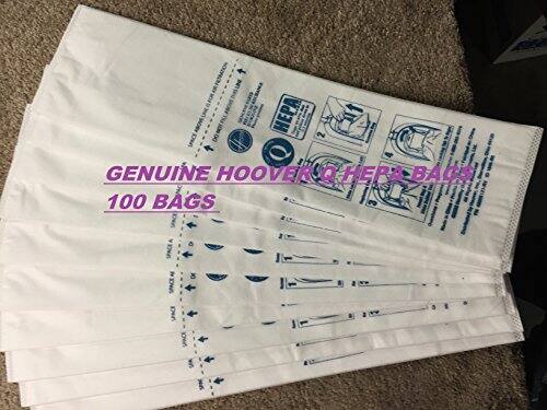 GENUINE HOOVER Q HEPA BAGS  
100 BAGS