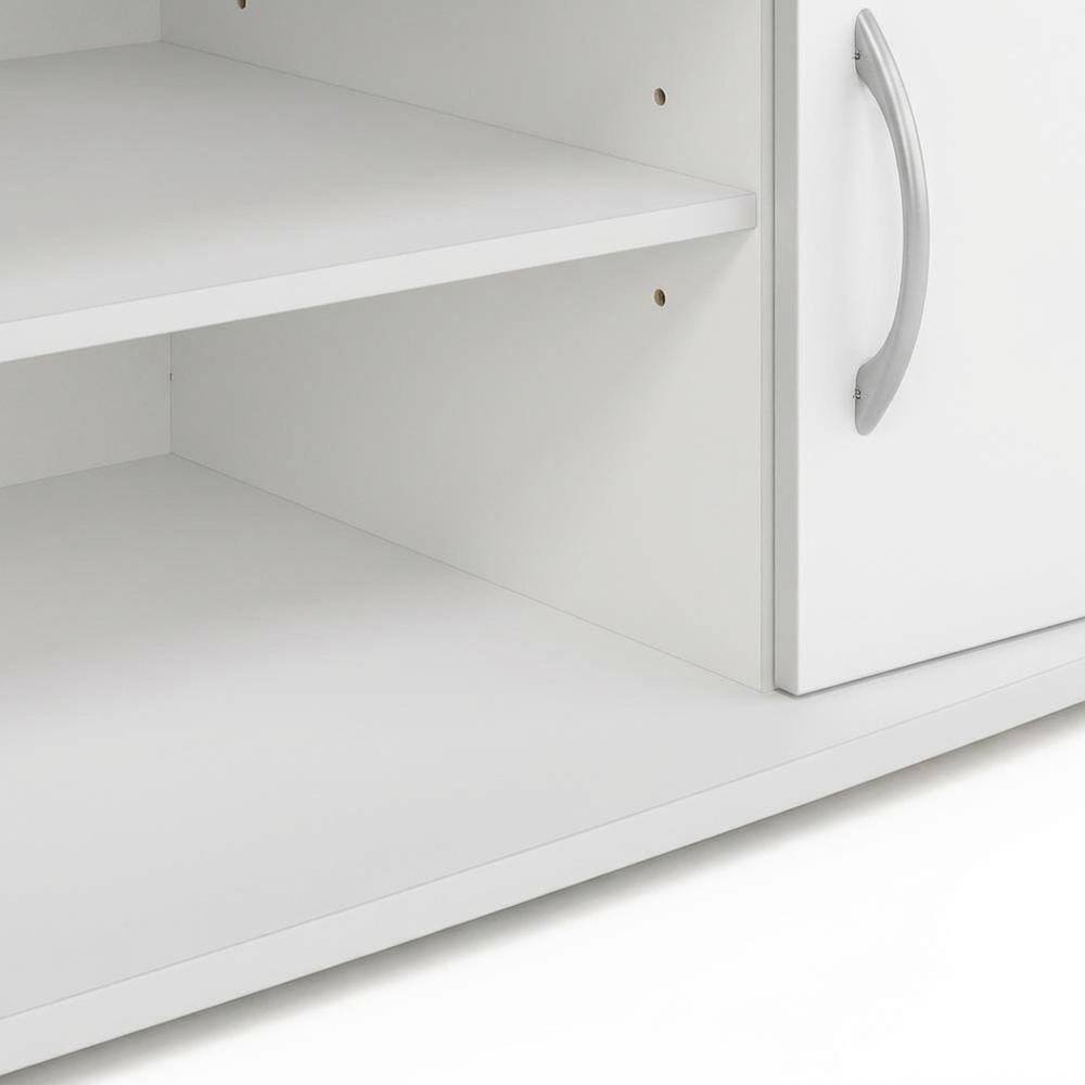 Alt View 3. FurniFact - White/Black Large TV Stand with Spacious Storage for Entertainment Centers - White/Black.