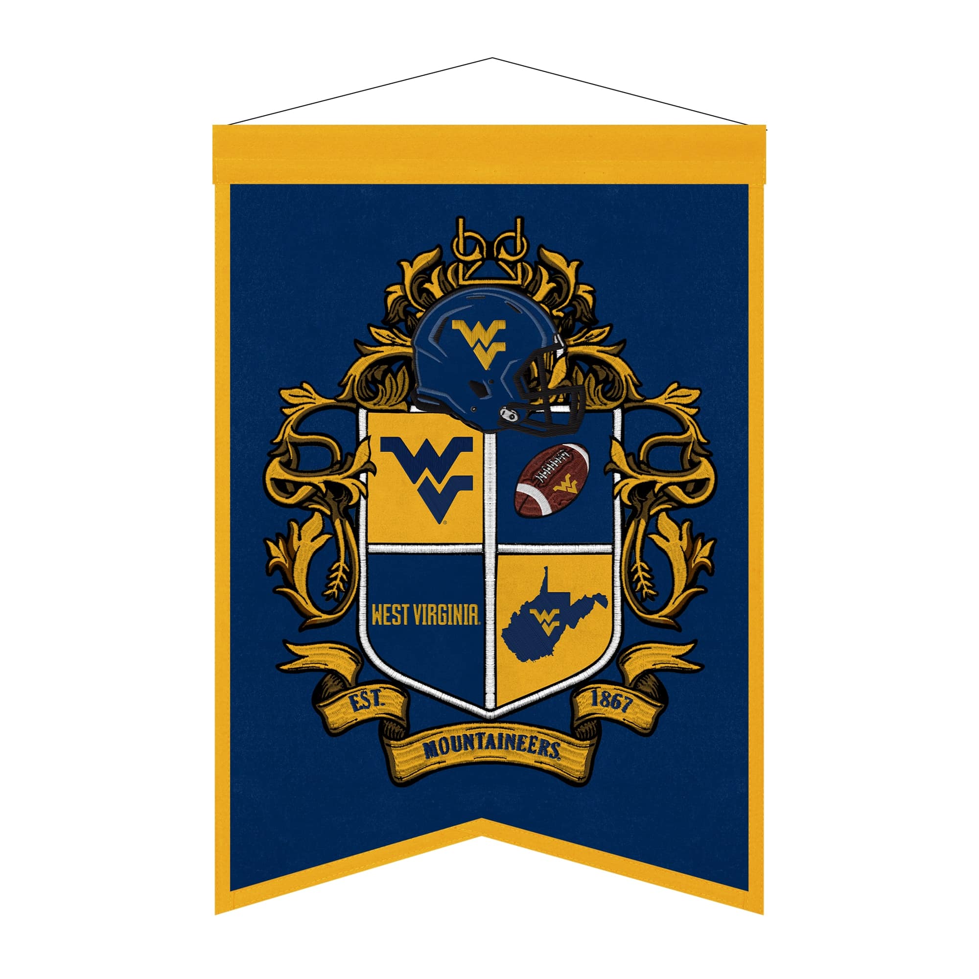 "Sporticulture - West Virginia Mountaineers 15"" x 22"" Crest Banner - Multicolor" price history on PriceWatchPro