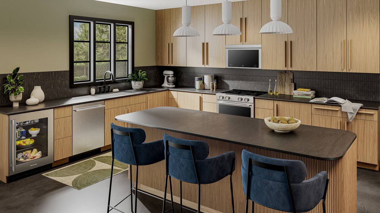 Alt View 4. KitchenAid - 5.2 Cu. Ft. Undercounter Refrigerator - Black Cabinet/Stainless Doors.