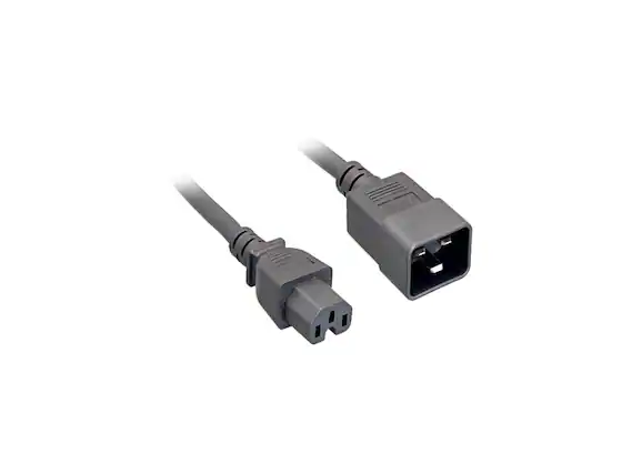 Front. Nippon Labs - Nippon Labs 14 AWG. C15 / C20 Power Cord, SJT, 15A, 300V, 1 ft. IEC-60320-C15 to IEC-60320-C20 Black Power Cable.