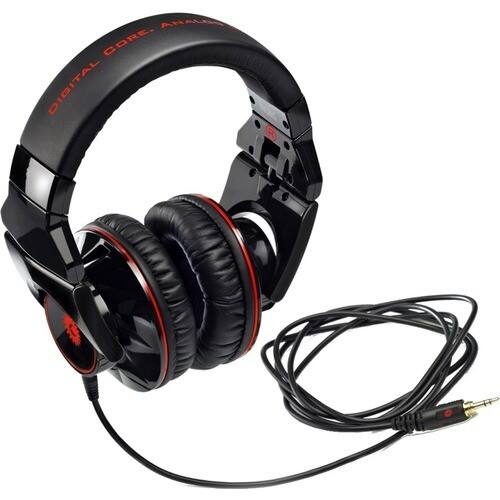 Front Standard. Hercules - HDP DJ-Adv G401 Advanced DJ Headphones DJing with Style & Comfort - Glossy Black, Red.