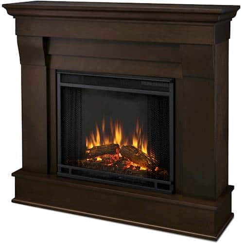 Front. Real Flame - Chateau Electric Fireplace - Dark Walnut.