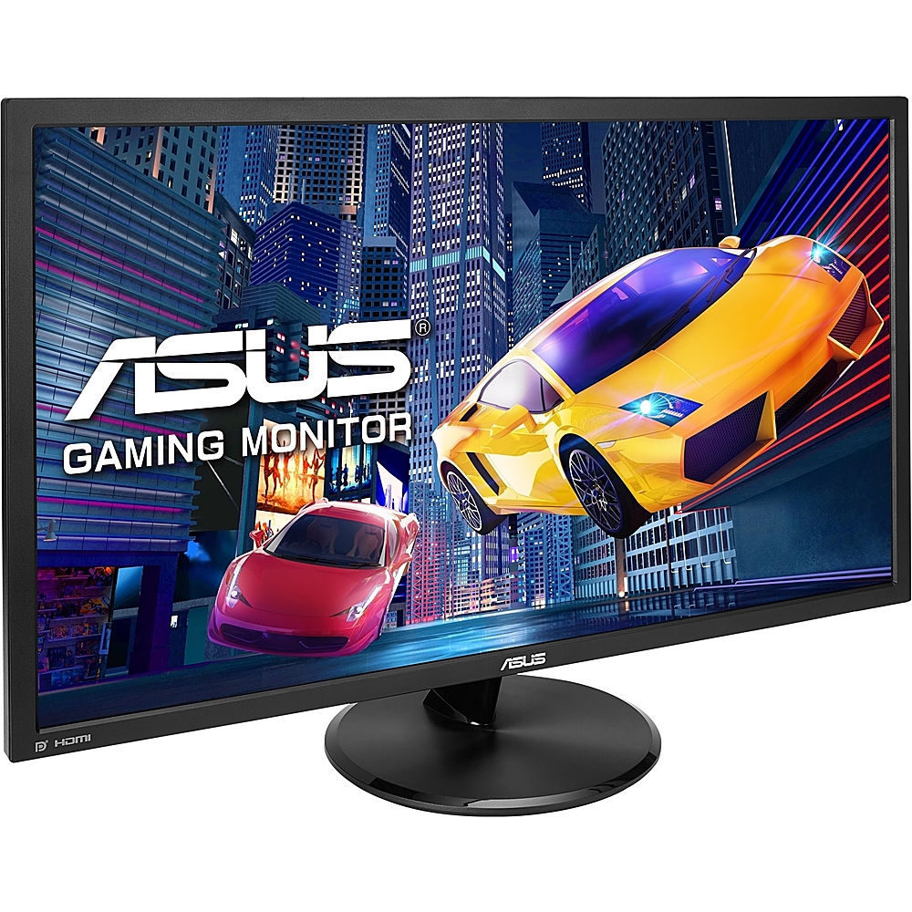 Left View: ASUS - VP28UQG 28" Widescreen 4K UHD FreeSync and G-SYNC Compatible Gaming Monitor (HDMI, DisplayPort) - Black