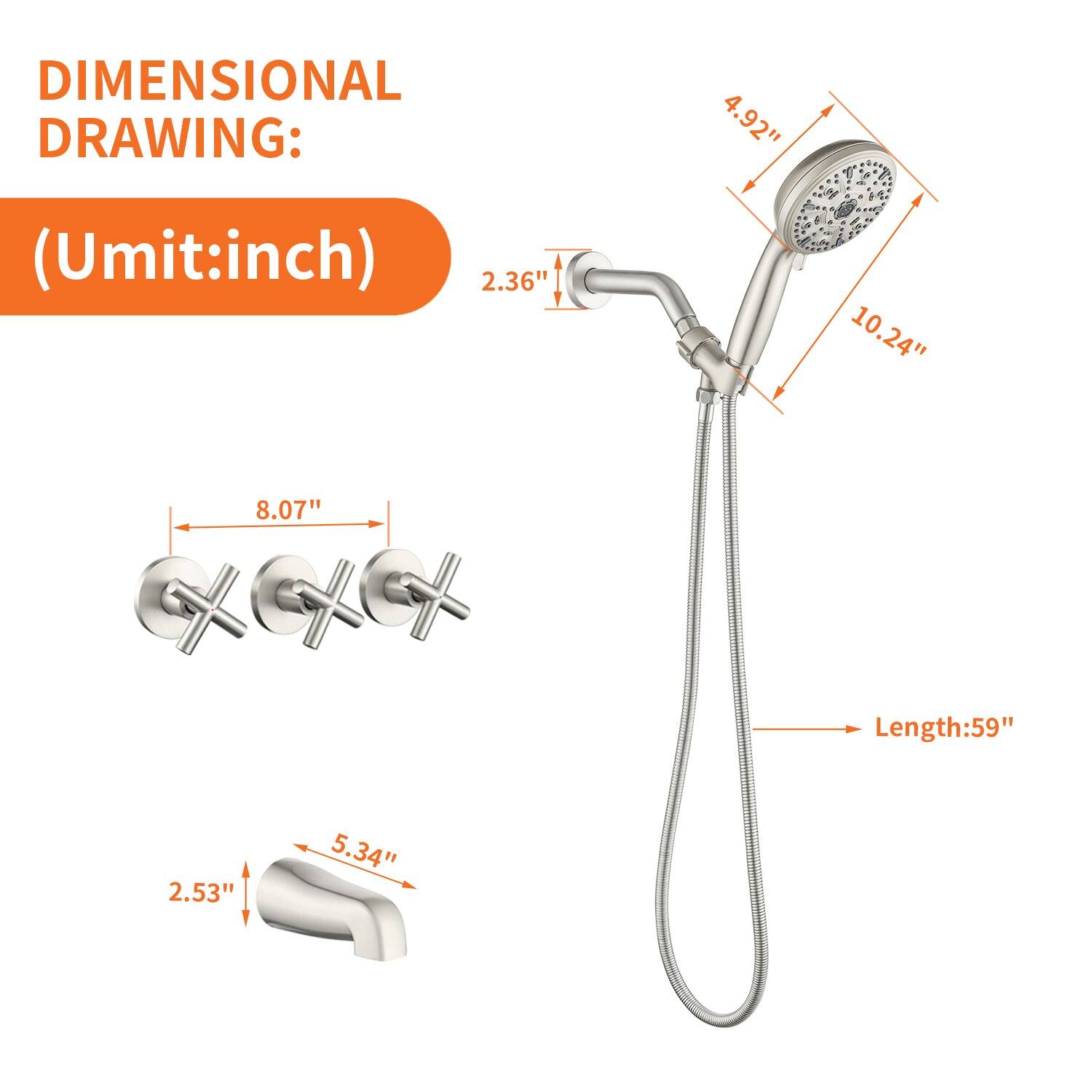 DIMENSIONAL DRAWING:  
(Umit: inch)  

- 4.92"  
- 2.36"  
- 10.24"  
- 8.07"  
- Length: 59"  
- 2.53"  
- 5.34"