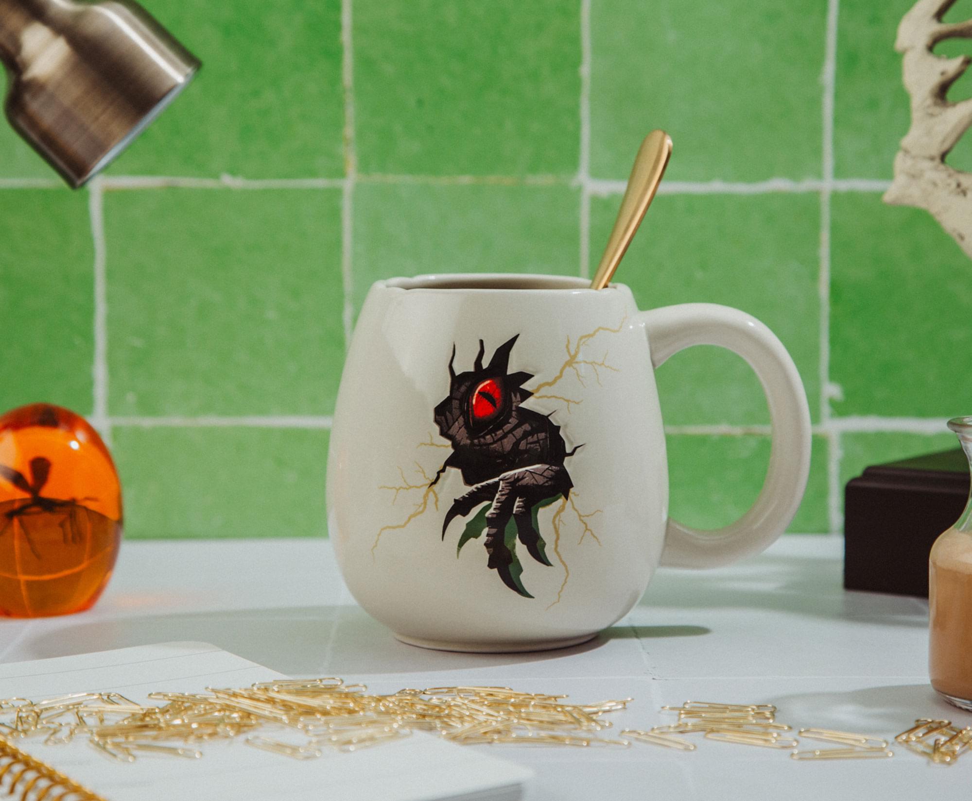 Alt View 4. Silver Buffalo - Jurassic Park Raptor Hatching Sculpted Ceramic Mug | Holds 20 Ounces - White.